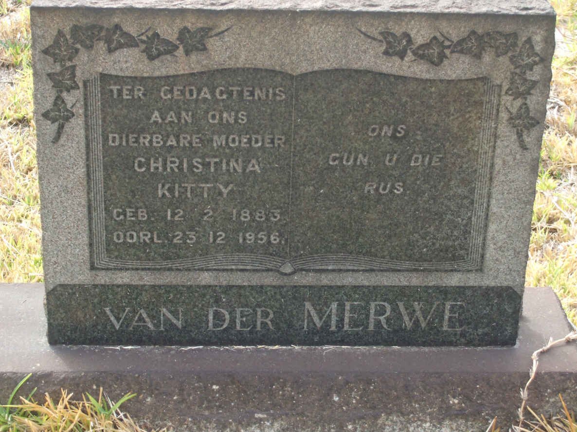 MERWE Christina, van der 1883-1956
