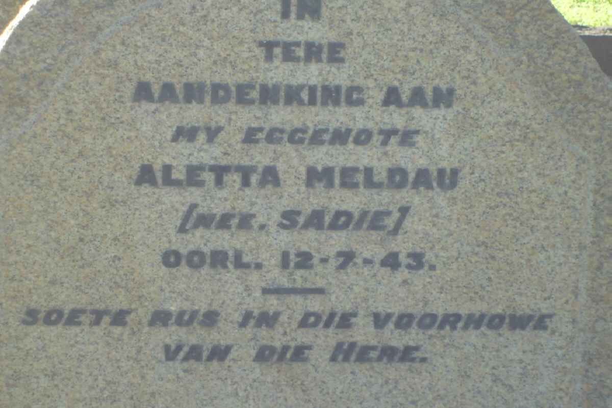 MELDAU Aletta nee SADIE -1943