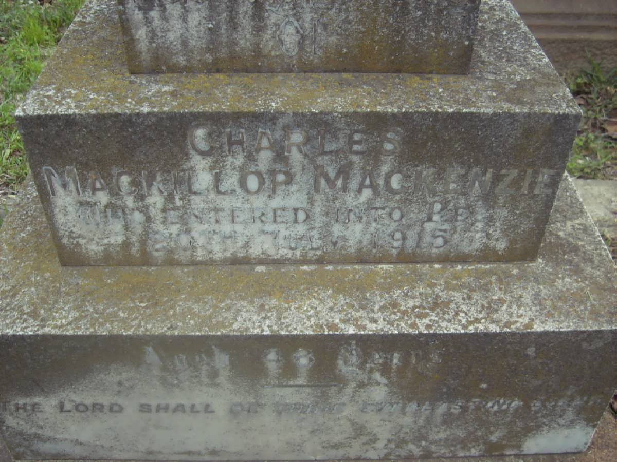 MacKENZIE Charles Mackillop -1915