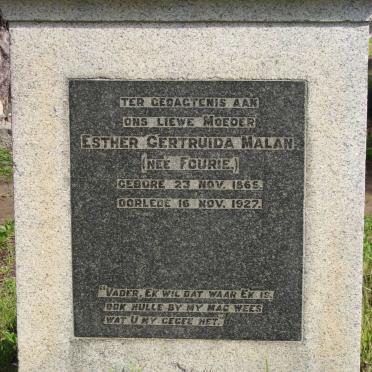 MALAN Esther Gertruida nee FOURIE 1865-1927
