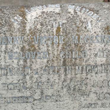 MACKENZIE Henry Victor 1886-1899