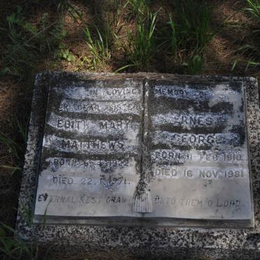 MATTHEWS Edith Mary 1922-1971 :: GEORGE Ernest 1910-1981