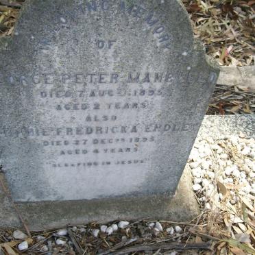 MANEVELD George Peter -1895 :: ENDLEY Mindie Fredricka  -1895