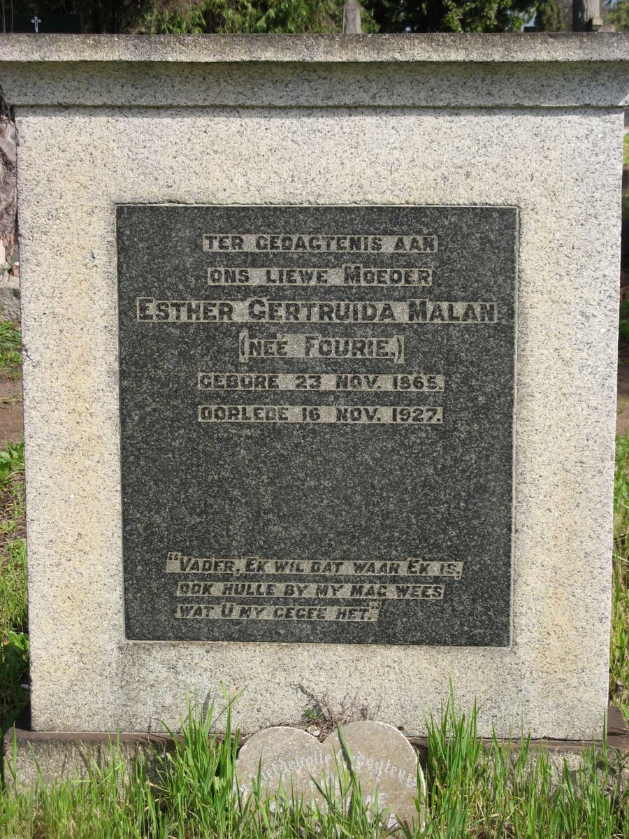 MALAN Esther Gertruida nee FOURIE 1865-1927