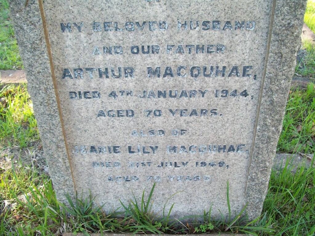 MACQUHAE Arthur -1944 &amp; Marie Lily -1949