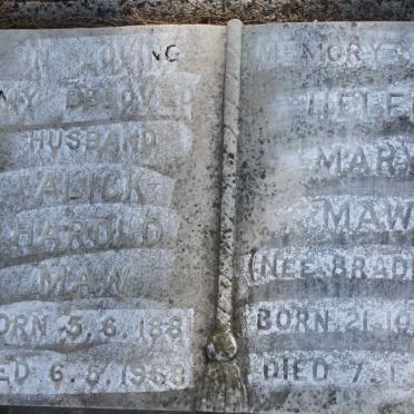 MAW Alick Harold 1881-1968 Helen Mary BRADFIELD 1887-1979