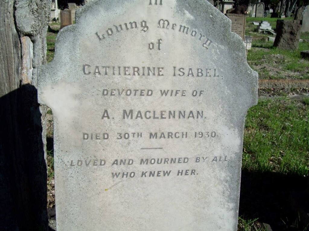 MACLENNAN Catherine Isabel -1930