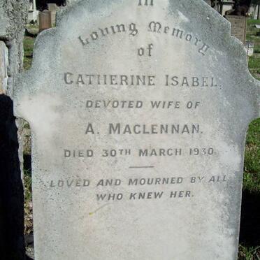 MACLENNAN Catherine Isabel -1930