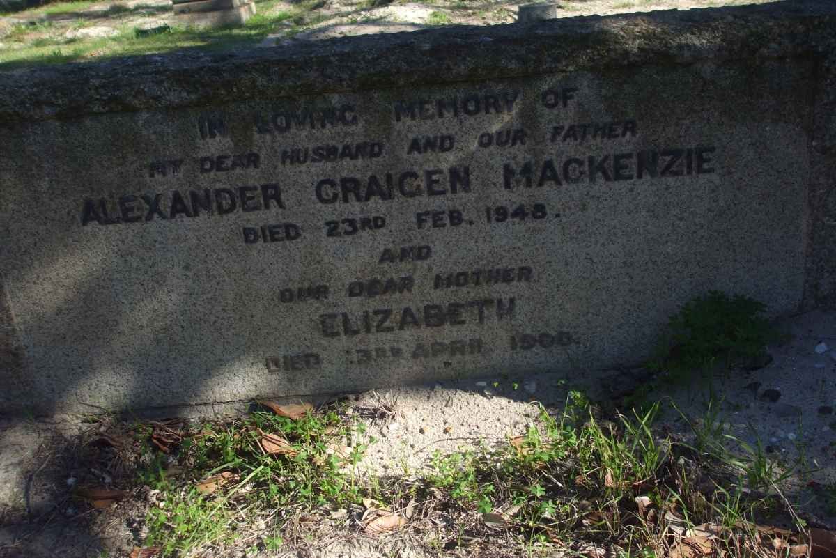 MACKENZIE Alexander Craigen -1948 &amp; Elizabeth -19??