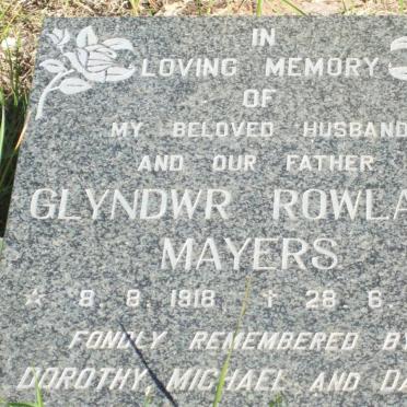 MAYERS Glyndwr Rowland 1918-1989