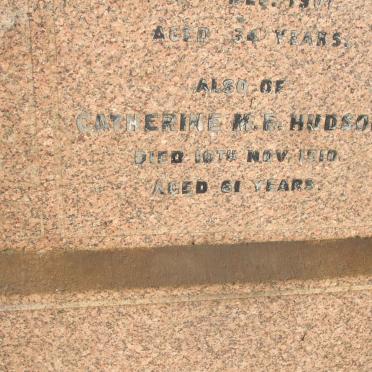 HUDSON Catherine M.E. -1910