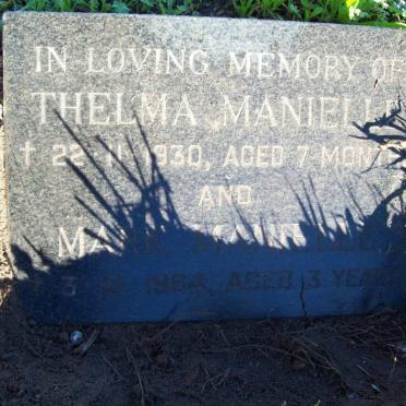 MANIELLE Thelma -1930 :: MANIELLE Mark -1964