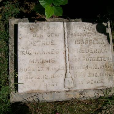 MARAIS Petrus Johannes 1883-1947 &amp; Isabella Frederika POTGIETER 1886-1960