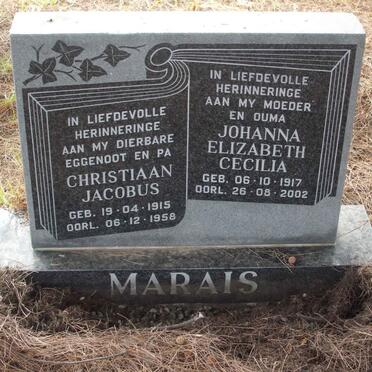 MARAIS Christiaan Jacobus 1915-1958 &amp; Johanna Elizabeth Cecilia 1917-2002