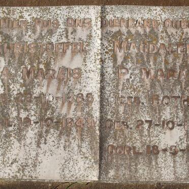MARAIS Christoffel 1885-1949 &amp; Magdalena P. BOTHA 1879-1951
