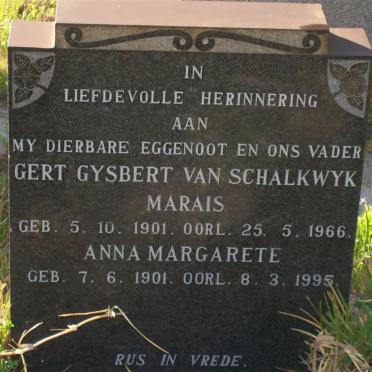 MARAIS Gert Gysbert van Schalkwyk 1901-1966 &amp; Anna Margarete 1901-1995