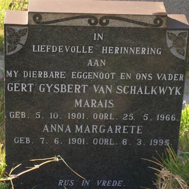 MARAIS Gert Gysbert van Schalkwyk 1901-1966 &amp; Anna Margarete 1901-1995