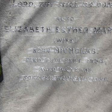 MAREE Elizabeth Esther nee NICHOLAS -1934