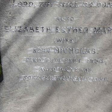 MAREE Elizabeth Esther nee NICHOLAS -1934