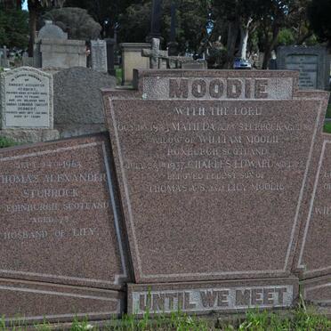 MOODIE Matilda nee STURROCK -1923 :: MOODIE Charles Edward -1937