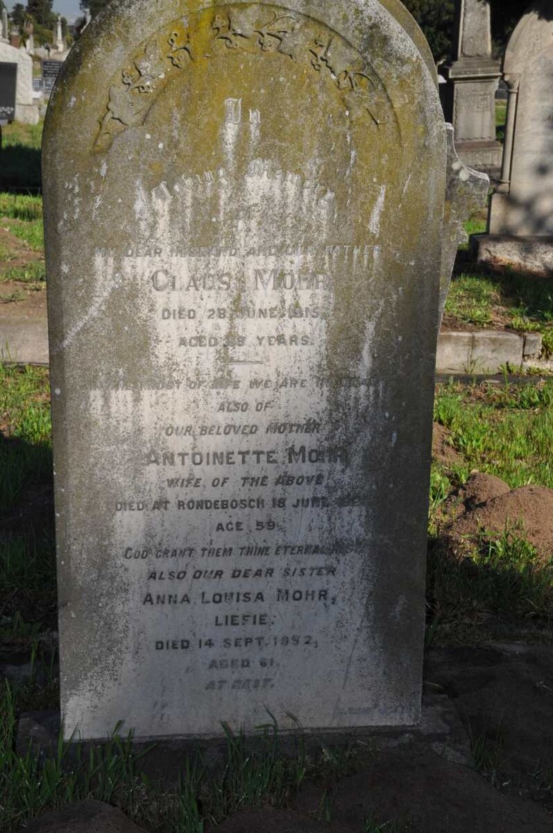 MOHR Claus -1915 &amp; Antoinette -19?? :: MOHR Anna Louisa -1952