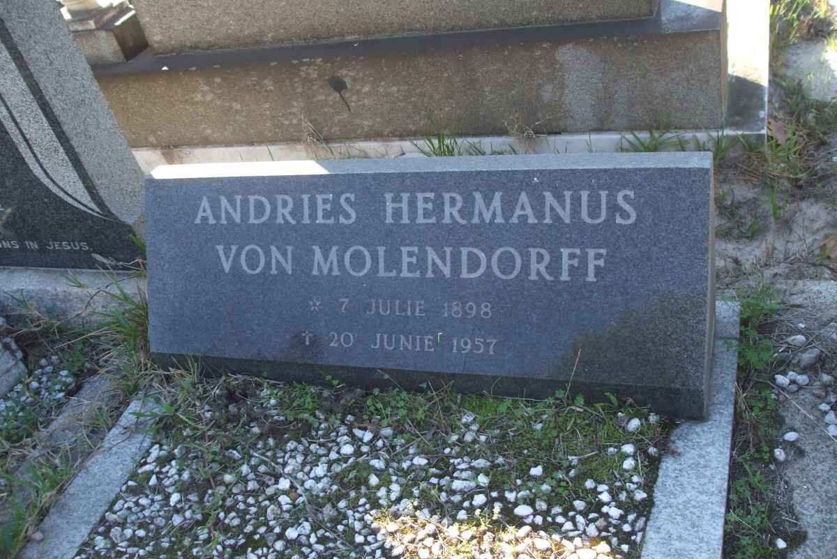 MOLENDORFF Andries Hermanus, van 1898-1957
