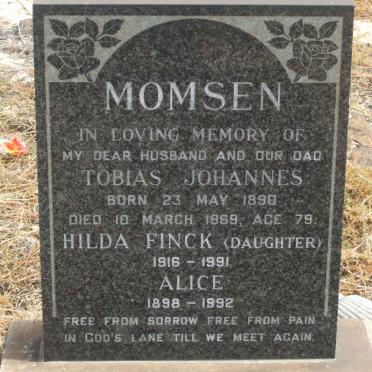 MOMSEN Tobias Johannes 1890-1969 &amp; Alice 1898-1992 :: FINCK Hilda 1916-1991