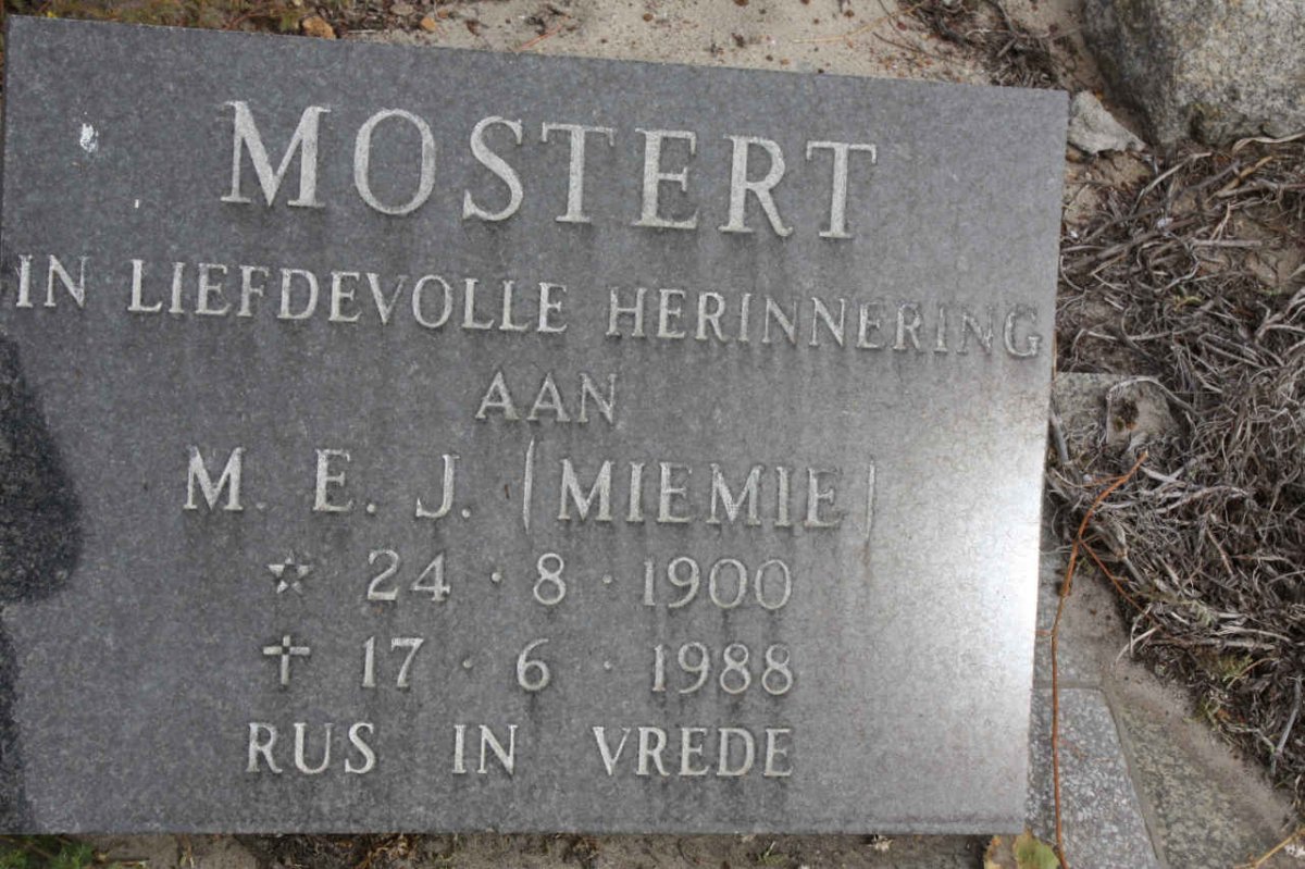 MOSTERT M.E.J. 1900-1988