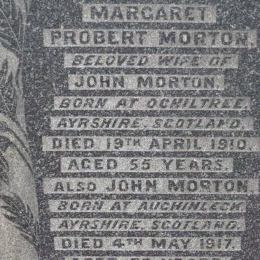 MORTON John -1917 &amp; Margaret Probert -1910