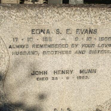 MUNN John Henry -1953 :: EVANS Edna S.E. 1911-1968