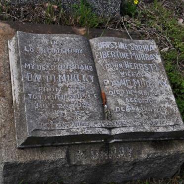 MURRAY David -1925 &amp; Christine Sophia Eibertine HERBST -1929