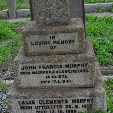MURPHY John Francis 1878-1945 &amp; Lilias Clements 18??-1965