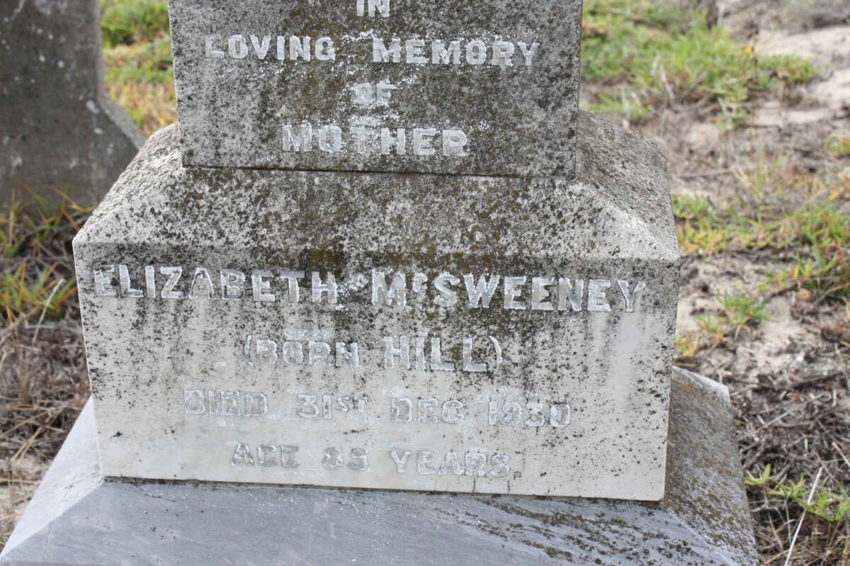 McSWEENEY Elizabeth nee HILL -1930