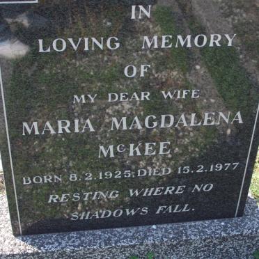 McKEE Maria Magdalena 1925-1977