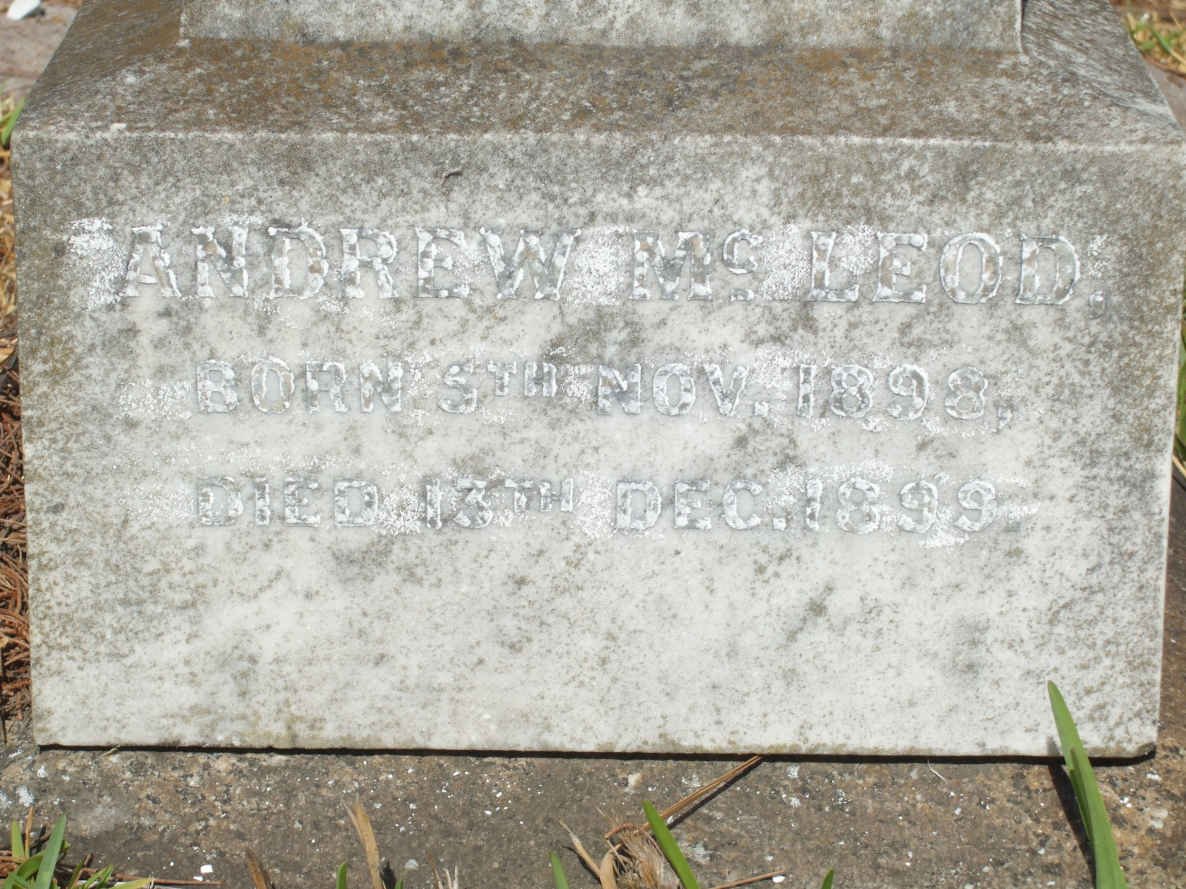McLEOD Andrew 1898-1899