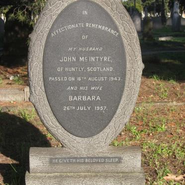 McINTYRE John -1943 &amp; Barbara -1957