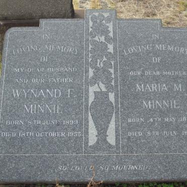 MINNIE Wynand F. 1899-1955 &amp; Maria M. 1902-1988