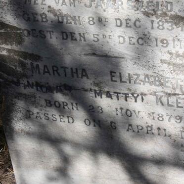 MINNAAR Martha Elizabeth  nee KLERCK 1879-1960