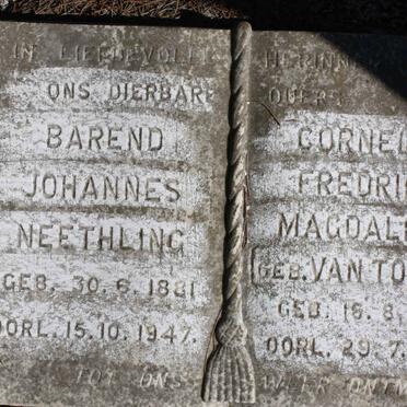 NEETHLING Barend Johannes 1881-1947 &amp; Cornelia Fredrika VAN TONDER 1881-1965
