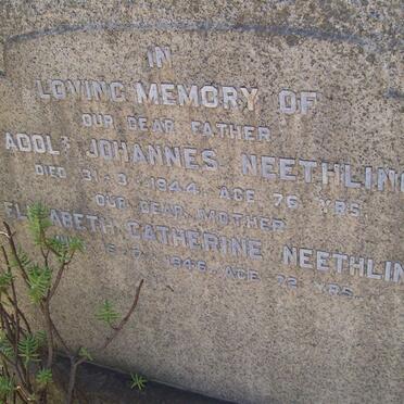 NEETHLING Adolf Johannes -1944 &amp; Elizabeth Catherine -1946