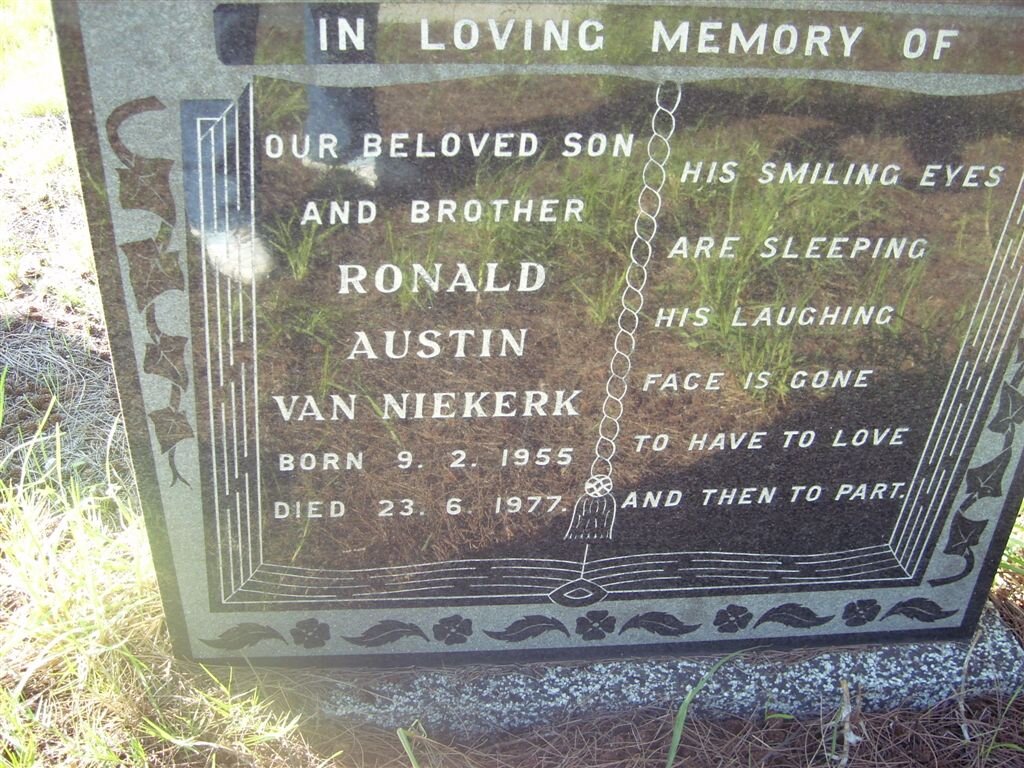 NIEKERK Ronald Austin, vann 1955-1977