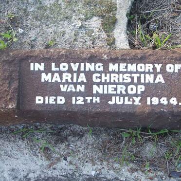 NIEROP Maria Christina, van -1944