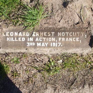 NOTCUTT Leonard Ernest -1917