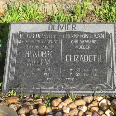 OLIVIER Hendrik Willem 1908-1980 &amp; Elizabeth 1916-2001