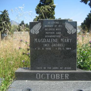 OCTOBER Magdalene Mary nee JACOBS 1938-1994