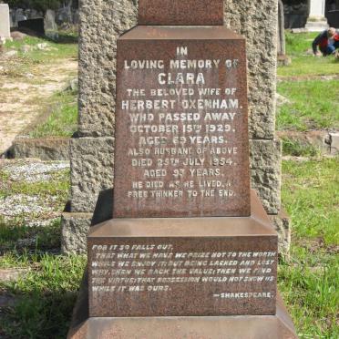 OXENHAM Herbert -1954 &amp; Clara -1929