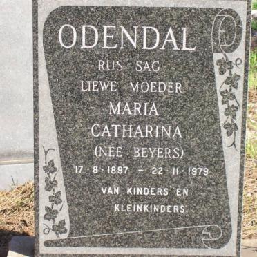 ODENDAL Maria Catharina nee BEYERS 1897-1979