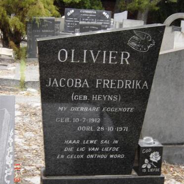 OLIVIER Jacoba Fredrika nee HEYNS 1912-1971