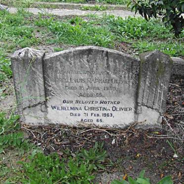 OLIVIER Alfred Louis Raphael -1949 &amp; Wilhelmina Christina -1963