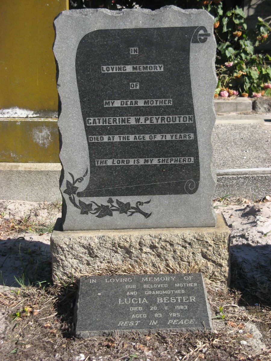 PEYROUTON Catherine W. :: BESTER Lucia -1983